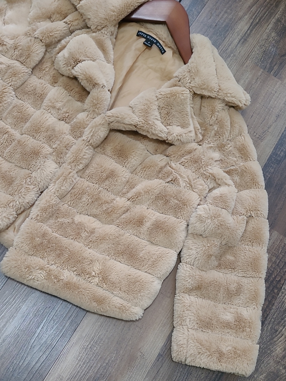 Beige Plush Faux-Fur Jacket - Picture 3 of 4